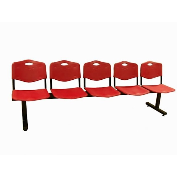 PIQUERAS Y CRESPO Modelo Albatana Bancada de espera de cinco plazas y structure de hierro en color negro Asiento y respaldo en