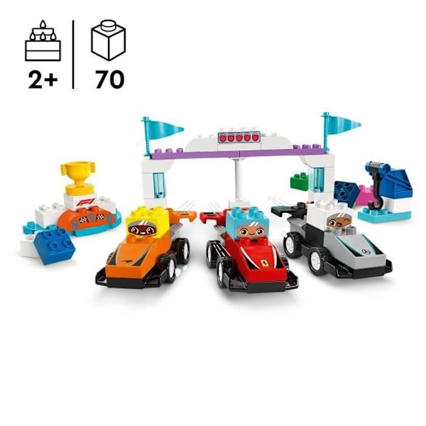 LEGO DUPLO Min by 10445 Racerbiler og F1-teamets kørere - Legetøj 2 år Flerfärgad