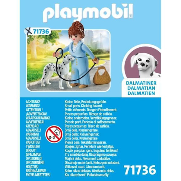 PLAYMOBIL 71736 Liikennealan naisammattilainen käsilaukun ja dalmatialaisen kanssa, My Life, 8 osaa, Suositeltu ikä 4 vuotta ja yli Flerfärgad
