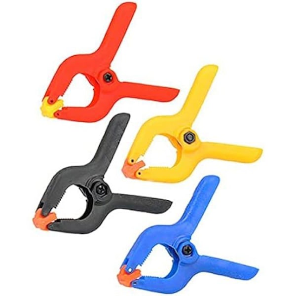 Spännhylsa - FERRESTOCK - FSKPRB001 - Extra stark fjäder - Vridbara käftar - 4 färger Blå, röd, orange, grön