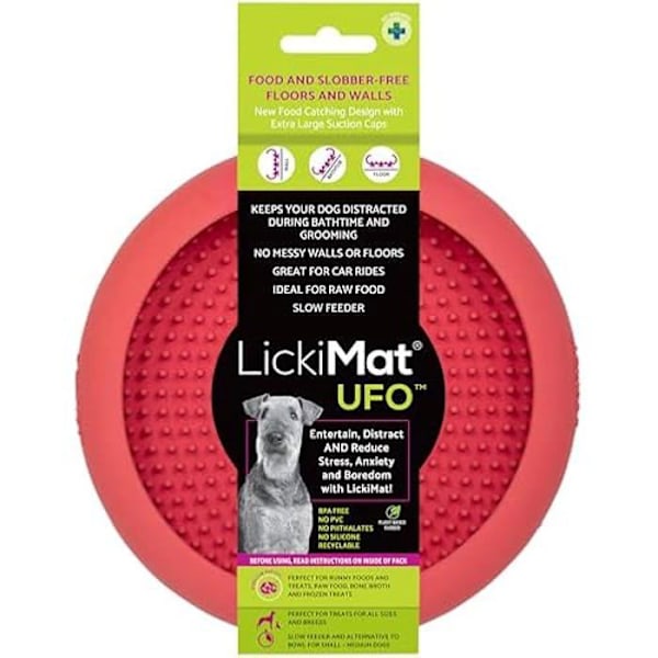 LICKIMAT UFO Sugkopp Slickmatta - Gummi - Grön - Liten hund - Inomhus