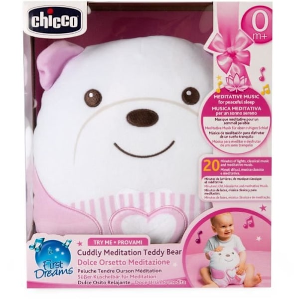 Sødt teddy bamse - CHICCO - Lyserød - Fra fødslen Rosa
