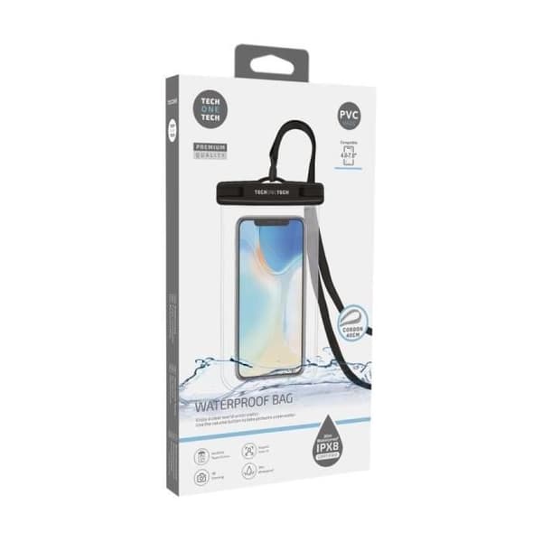 Vandtæt Cover - TECH ONE - TEC2850 - Op til 7'' - PVC - Vandafvisende Sort