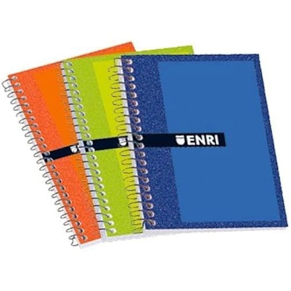 Notebook - ENRI - 4O-format - Hårt pärm - 80 ark - Diverse färger Blandad