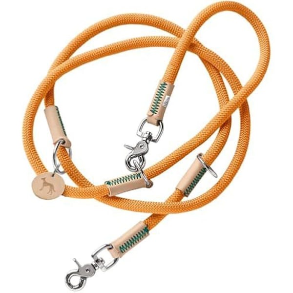 Justerbar snor - HUNTER - Malia - Blød reb - Robust læder - 3 positioner Abrikot/natur