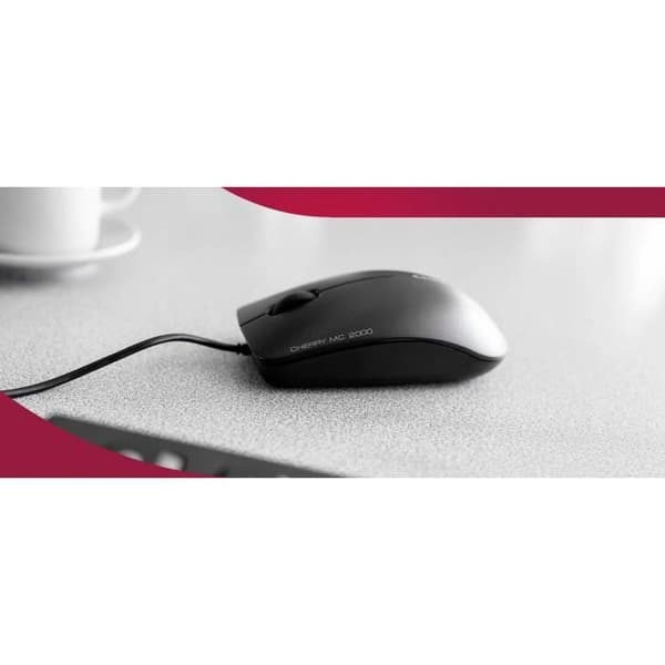 Infrarød mus - CHERRY MC 2000 - Med multidirektionel rullehjul - Sort Sort