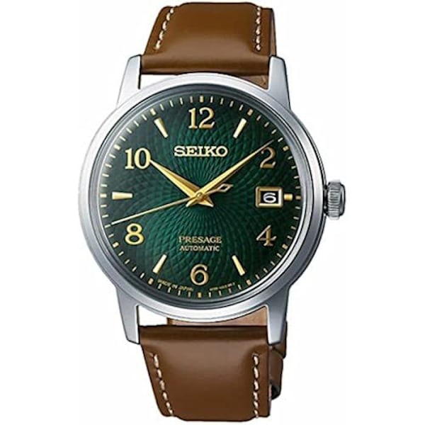 Seiko Presage Automatisk Klocka SRPE45J1 läderrem Grön