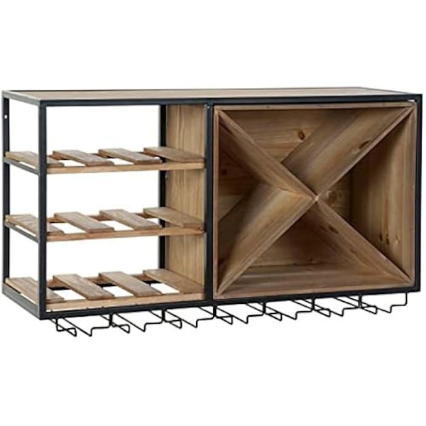 Pulloteline - DKD HOME DECOR - Vakio - Metalli ja puu - Musta ja ruskea - 24x80x44 cm Brun, svart