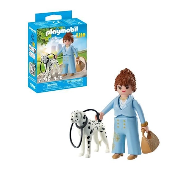 PLAYMOBIL 71736 Liikennealan naisammattilainen käsilaukun ja dalmatialaisen kanssa, My Life, 8 osaa, Suositeltu ikä 4 vuotta ja yli Flerfärgad