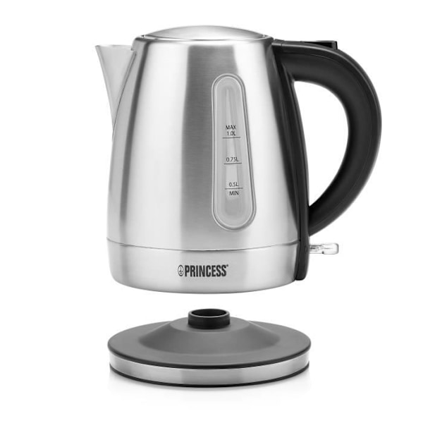 Vattenkokare - Princess 236023 - 1L - 2200W - Rostfritt stål - Automatisk avstängning