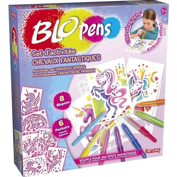Sæt af aktiviteter Fantastiske Heste - LANSAY - BLOPENS - Airbrush-effekt - Fra 5 år