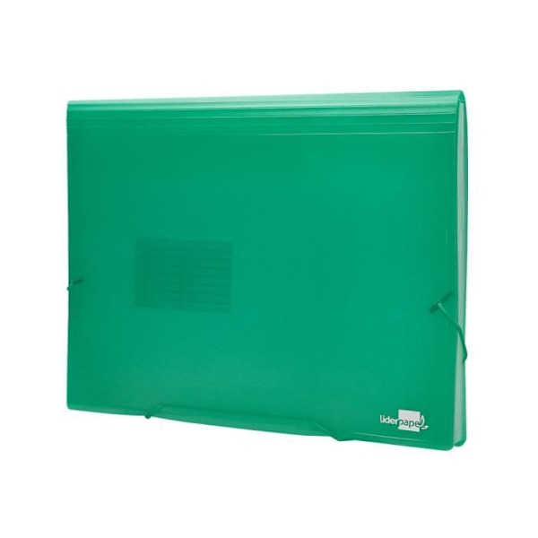 A4-lajittelija - Liderpapel - 13 Osastoa - Polypropeeni 700 Mikronia - Vihreä Läpinäkyvä Translucent, Grøn