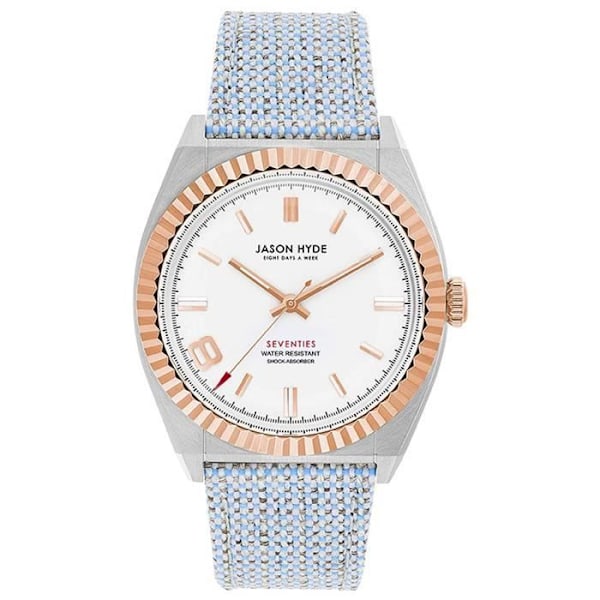 Jason Hyde Eight Analog Quartz Damklocka med textilrem JH20015 6301 - Blå - 36mm - 50m