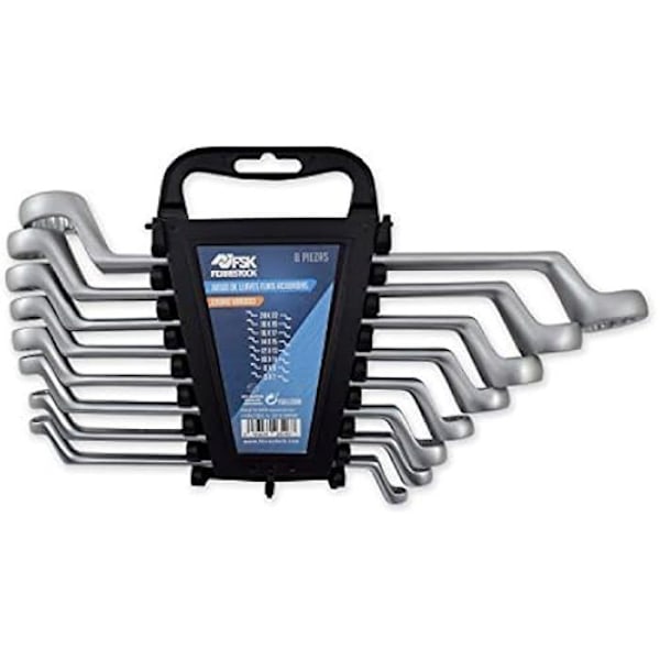 Fast nøglesæt - FERRESTOCK - FSKLLC008 - Kromvanadiumstål - 8 dimensioner - Satinfinish Krom
