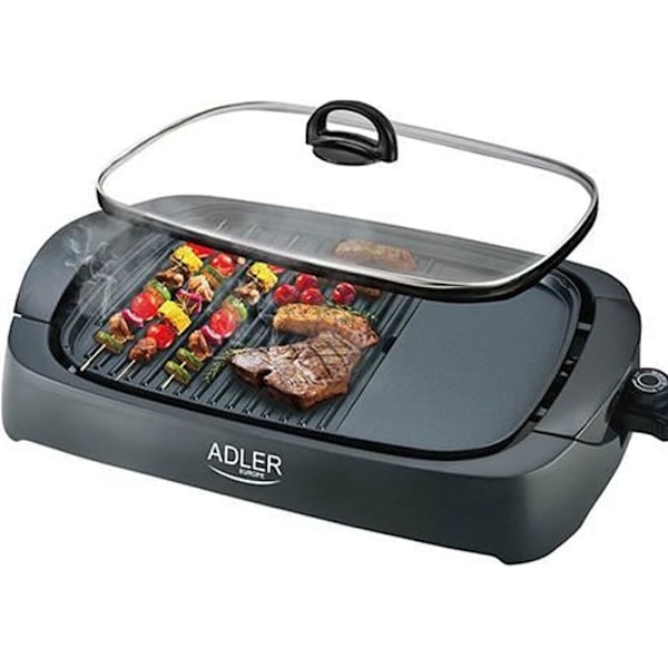 El-Gryde - Ikke specificeret - Modell Ikke specificeret - 2200W - Non-Stick Plade - Glaslåg Sort
