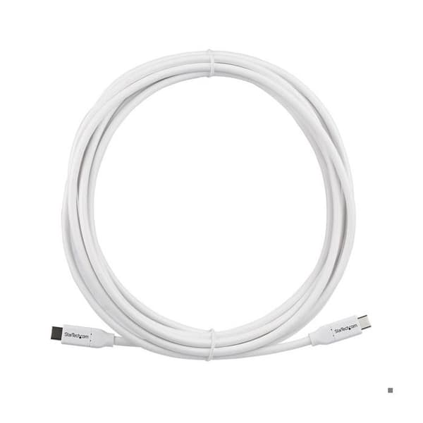4 m:n USB-C–USB-C-kaapeli 5 A virtalähteellä - STARTECH - Valkoinen - Synkronoi ja lataa
