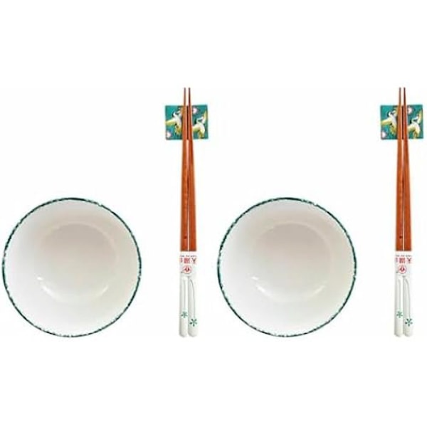 Sushi Set - DKD Heminredning - 25 x 25 x 6,5 cm - Porslin och trä - Grön färg - Rektangulär Grön