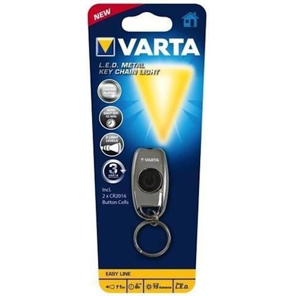 Varta L.E.D. METAL NØGLEKÆDELYS, Nøgleringelys, Krom, LED, 15 lm, 11 m, CR2016