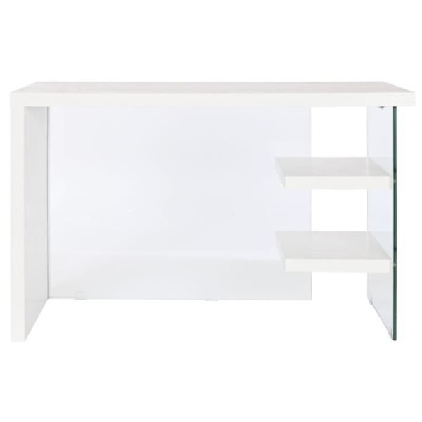 transparent vit skrivbordsglas trä mdf 120 x 50 x 76 cm