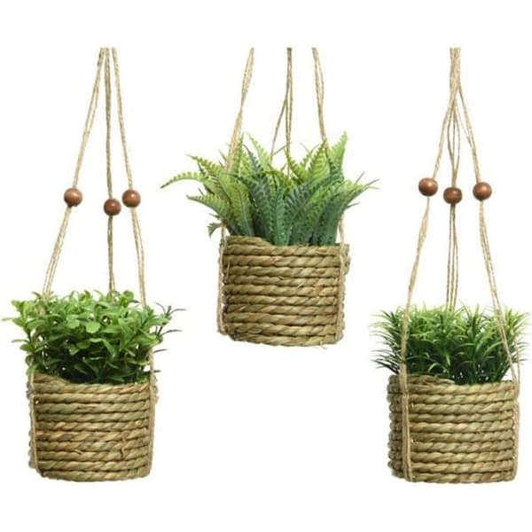 Kunstig hængende plante - flere modeller.