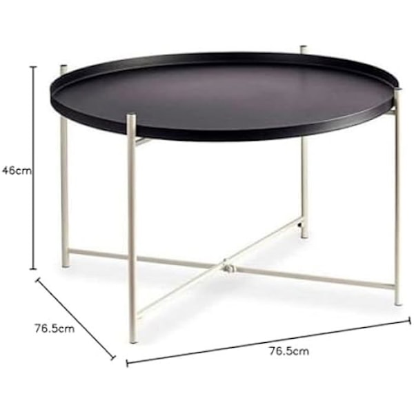 Sidobord - PRESENTDEKOR - Metall - Svart och vitt - 76,5 x 46 x 76,5 cm - Modern stil Svart vit