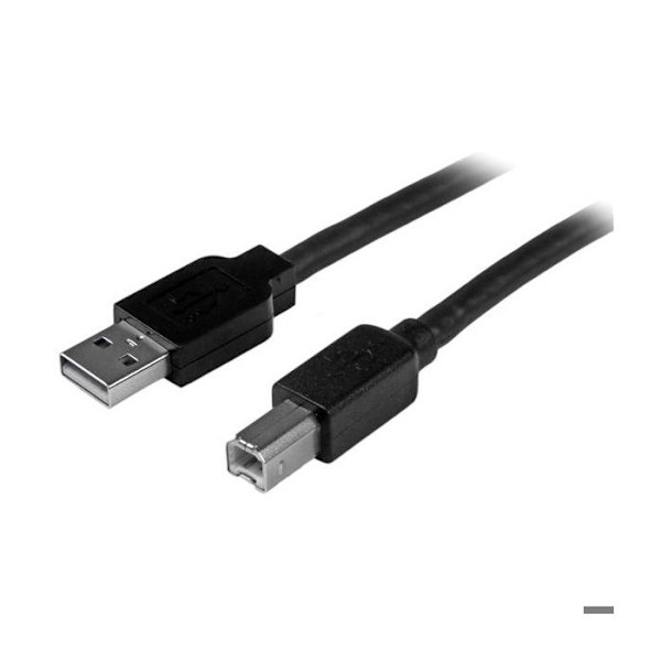 STARTECH.COM Aktivt USB A til B kabel - USB A-B printerkabel - M/M - 1x USB A han, 1x USB B han - 15 m - Sort