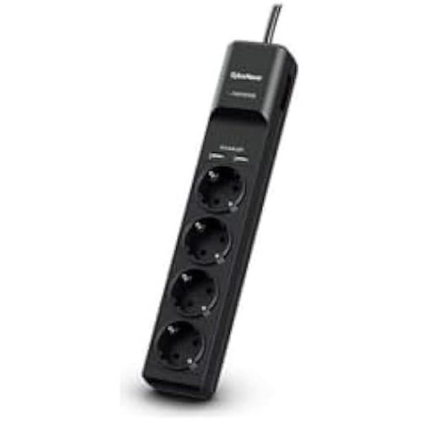 Kabel & Adapter - CYBERPOWER - P0420SUD0-DE - 4xSchuko - 2xUSB - Beskyttelse mod overspænding