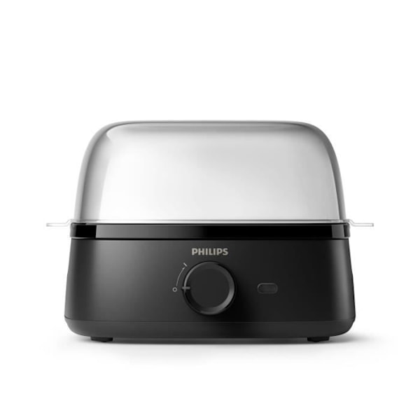 Æggekoger PHILIPS - HD9137/90 - Kapacitet 6 æg - Præcist målebæger inkluderet - Opvaskemaskinevenlig - 400W Intensivt svart