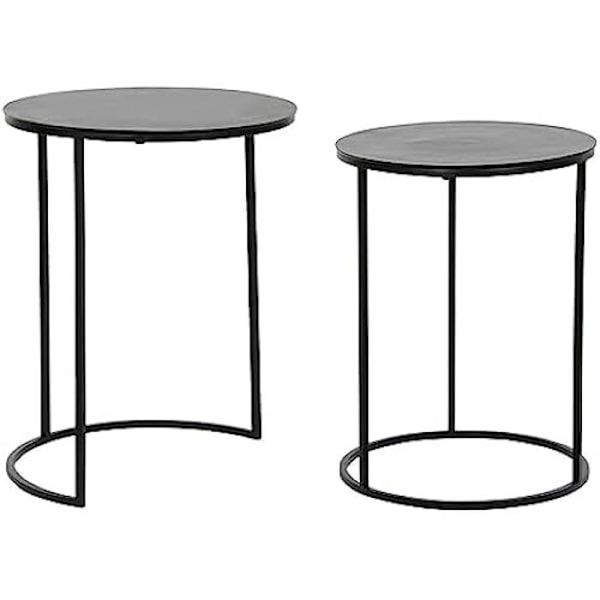 Sivupöydät - DKD HOME DECOR - 2 kpl setti - Alumiini - Musta - 46x46x58 cm Svart