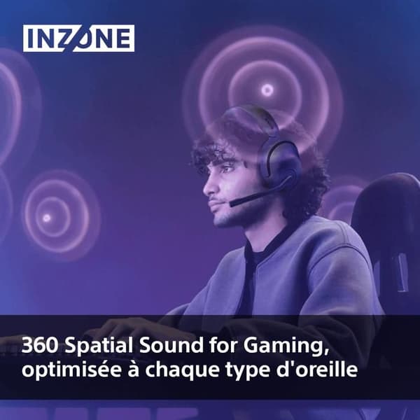 Sony INZONE Wireless H5 Gaming Headset - 360 Spatial Sound til PC/PS5 - Sort-PC-tilbehør Sort
