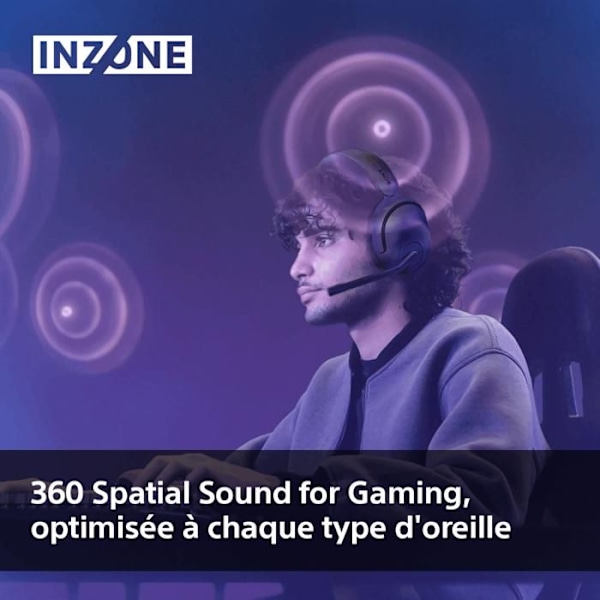 Sony INZONE Wireless H5 Gaming Headset - 360 Spatial Sound til PC/PS5 - Sort-PC-tilbehør Svart