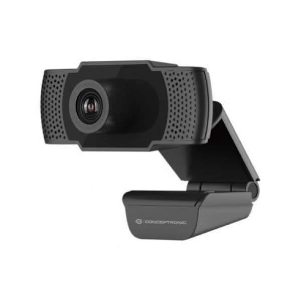 Webcam - CONCEPTRONIC - 1080P - Indbygget mikrofon - USB - Sort