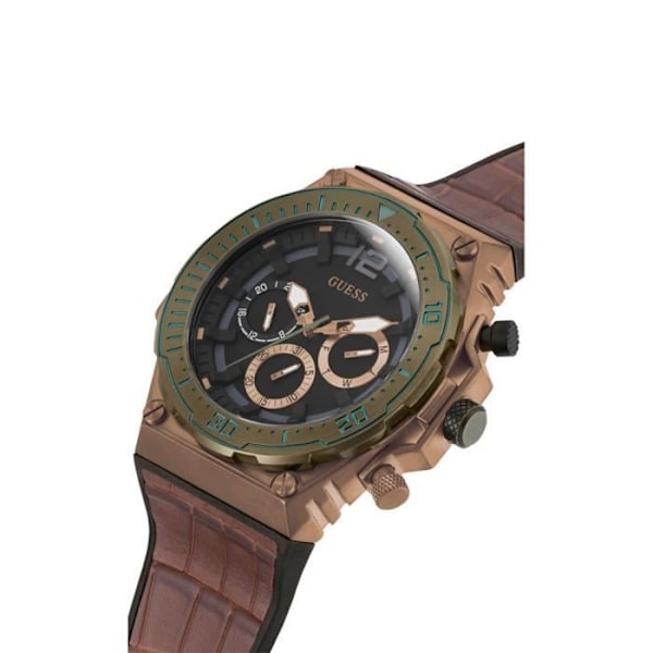 Klocka - GUESS - GW0326G2 - Analog - Läder - Brun kastanj