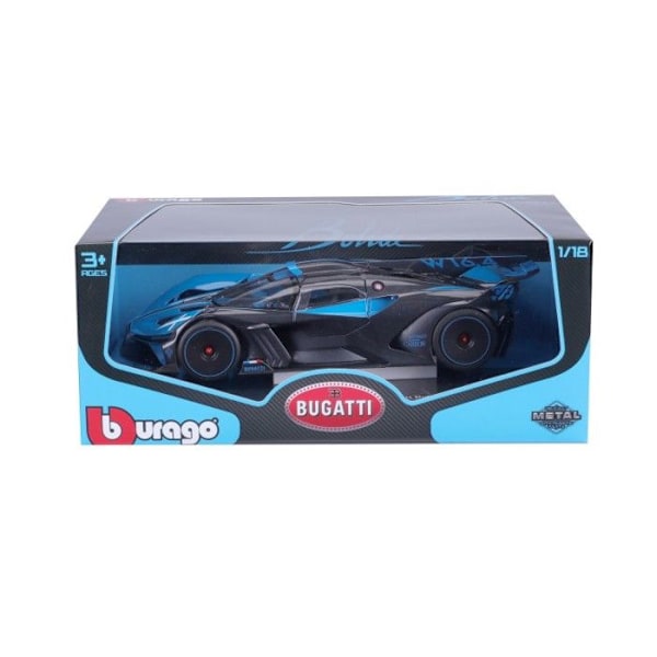 Modellbil - BBURAGO - Bugatti Bolide - Blå - Detaljerad inredning