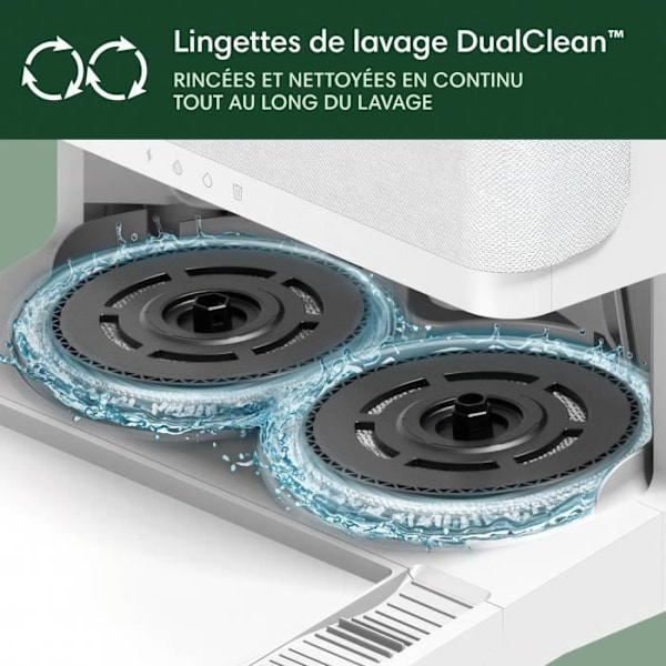 iRobot Roomba Plus 505 Combo + AutoWash - Multifunktionsbas - Tvätt och torkning med varm luft av dukar - PrecisionVision IA Vit