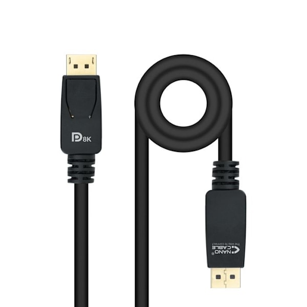 DISPLAYPORT 1.4 - NANO KABELI - 3,0 metriä - Resoluutio jopa 8K 60 Hz - HDR-yhteensopiva - Musta