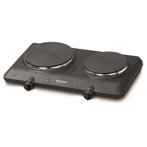 HVID OG BRUN - Komfur - 2 brændere - 2250W - Volcano duo - sort Sort, Rustfrit stål