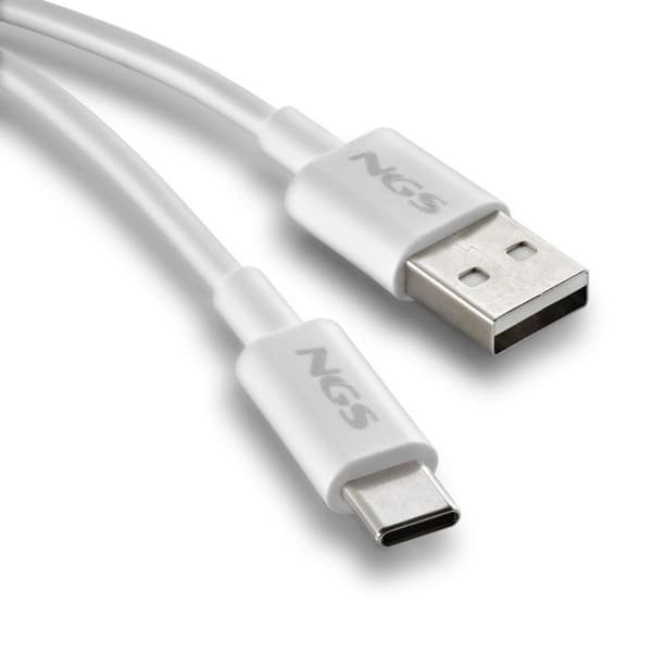 USB A til USB C hurtigladekabel - NGS - ZYRO-AC HVID - 1 m - 15W - 480 Mbps