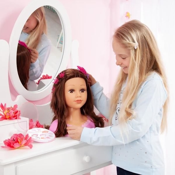 BAYER DESIGN muotoilupää - Charlène Super Model brunette meikillä