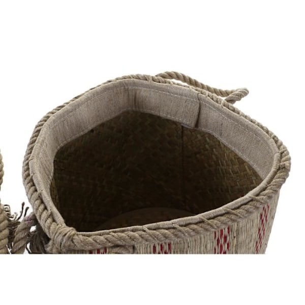 multifunktionskurv 30 x 30 x 36 cm jute boho (2 enheder)