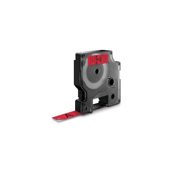 DYMO LabelManager tapekassette D1 12mm x 7m Sort/Rød (kompatibel med LabelManager og LabelWriter Duo)
