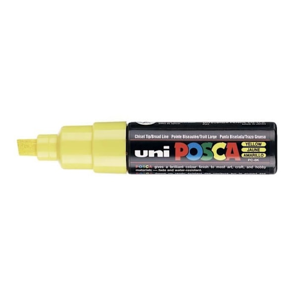 Marqueur - UNIBALL - POSCA PC8K - 8mm - Biseautée - Jaune Gul