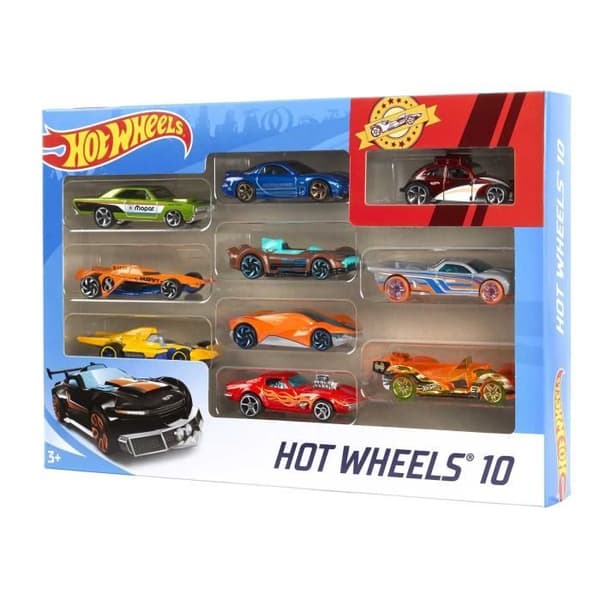 Hot Wheels - Sæt med 10 køretøjer - Sæt til små biler - 3 år og derover 54886