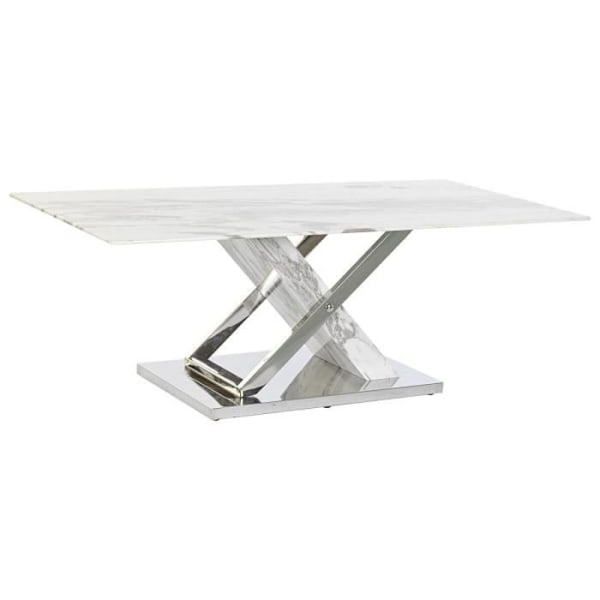 Sofabord - [BRAND] - Moderne hvidt glasstål - 120 cm