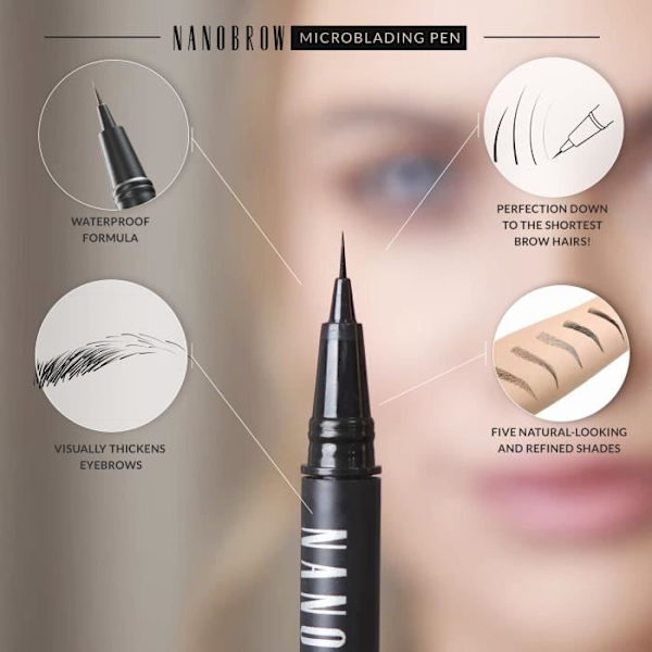 Nanobrow Espresso Microblading Eyebrow Pencil - kulmakarvojen kynä, microblading-efekti, korostaa, tiivistää ja täyttää kulmakarvat