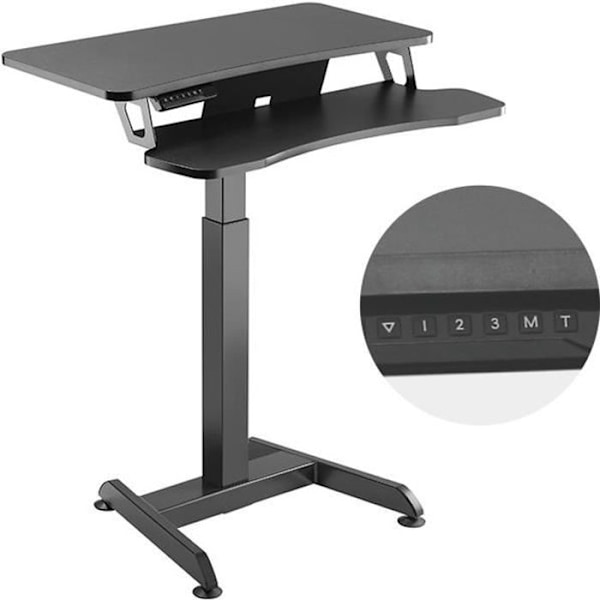 Sähkösäädettävä istuma-seisomatyöpöytä korkeudelle 72 - 122 cm, maksimi 37 kg, Maclean MC-835 sort