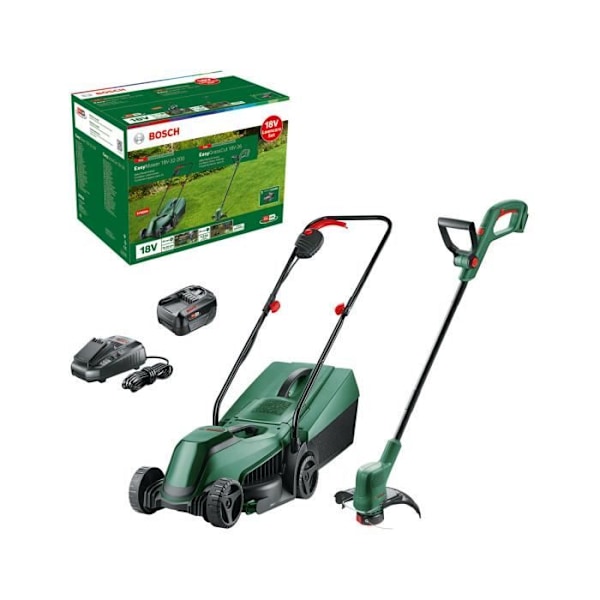 Bosch Pack 18V Græsslåmaskine EasyMower + EasyGrassCut + x1 Batteri 4,0 Ah og Oplader