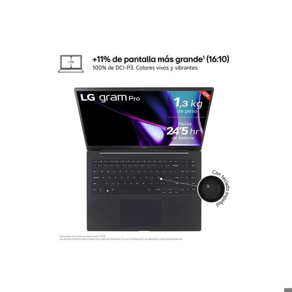 LG Bærbar Computer - 16ZD90SP-A.AX78B - 16" - Intel Core Ultra 7 - 32 GB RAM - 1 TB SSD