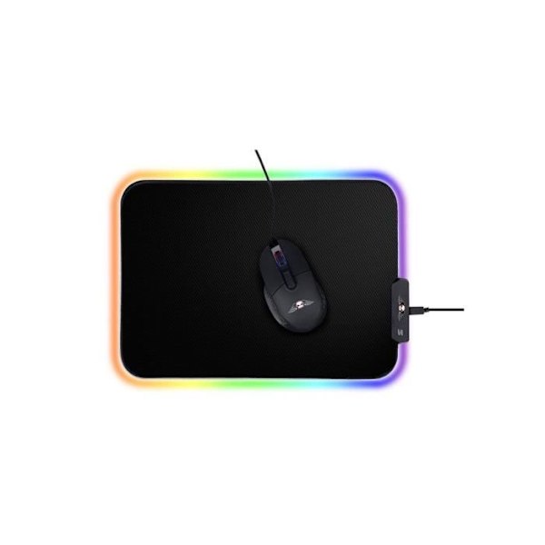 Mussemåtte - No Fear - RGB Lys - Hvid Farve - LED Belysning - Gaming
