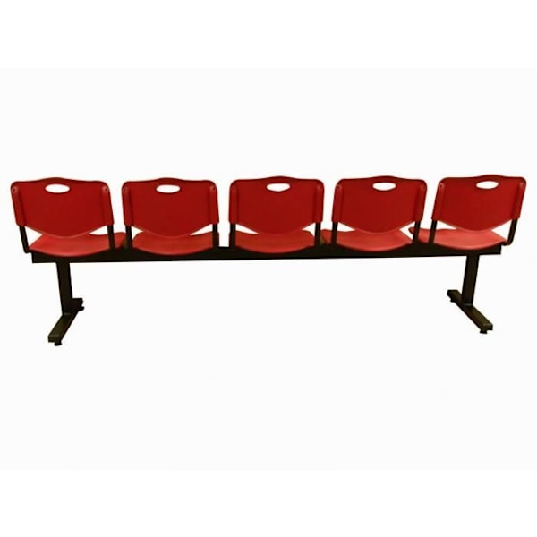 PIQUERAS Y CRESPO Modelo Albatana Bancada de espera de cinco plazas y structure de hierro en color negro Asiento y respaldo en